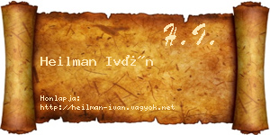 Heilman Iván névjegykártya