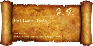 Heilman Iván névjegykártya